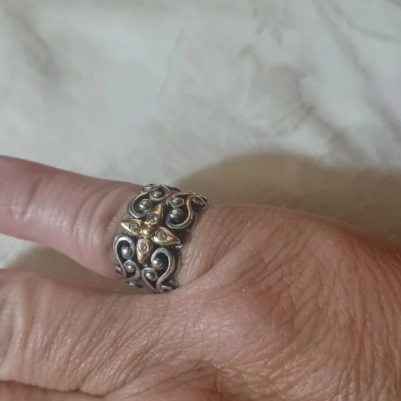 Konstantino Diamond Scroll Ring, SS &18k, Size 5.5 - Picture 13 of 13